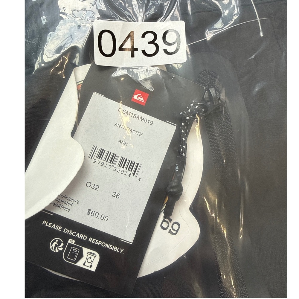 Quiksilver shorts Mens size 36 Hybrid Black Quick Dry Board water Shorts NWT $60 - Picture 9 of 9